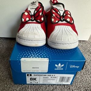 Like new Adidas superstar, 360 X one toddler girls, Minnie mouse sneaker, size 8